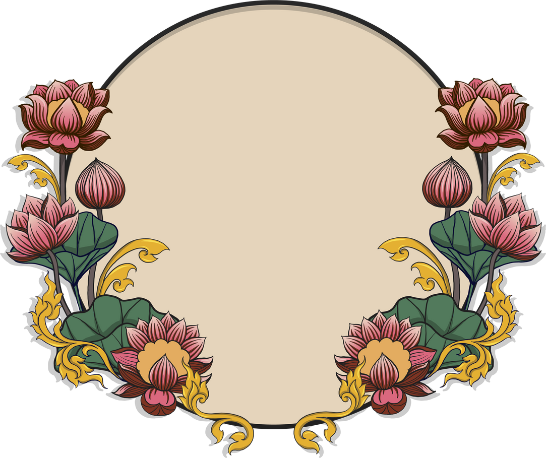 Pink Lotus Flowers Frame